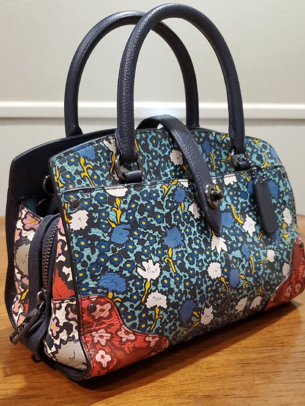 Like NEW Coach Floral Mercer 24 Bag - Picture 13 of 14